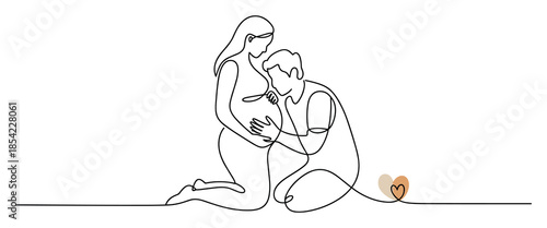 expectant couple embracing their unborn child with love and care