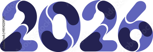 Purple organic splash 2026 font design with dark liquid elements