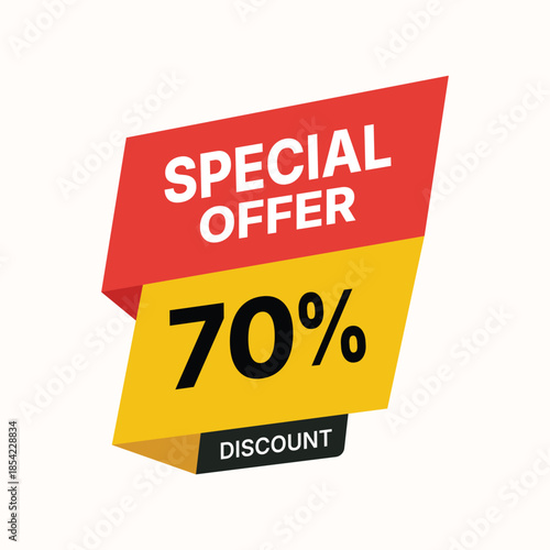70 Percent Off Special Offer Discount Banner Graphic for Retail Sales and Promotions