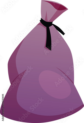 Sack full of wheat or flour, vector flat tied bag of seeds, farming crop, harvest, agricultural products barn storage