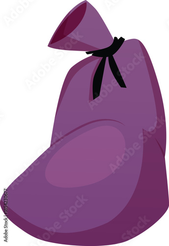 Sack full of wheat or flour, tied bag of seeds, vector flat farming crop, harvest, agricultural products barn storage