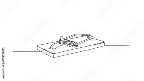Traditional wooden mouse trap on a flat surface  