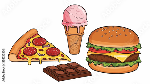 Delicious fast food and desserts for a tasty treat