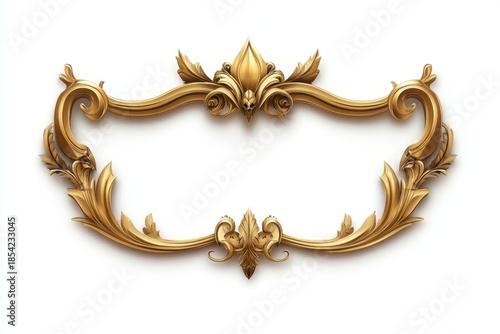 Ornate golden decorative frame isolated on white background for luxury design / The gold fantasy game border UI button frame design 