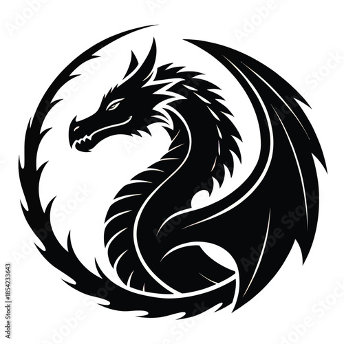 Ultra clean black and white 2d vector silhouette of stylized