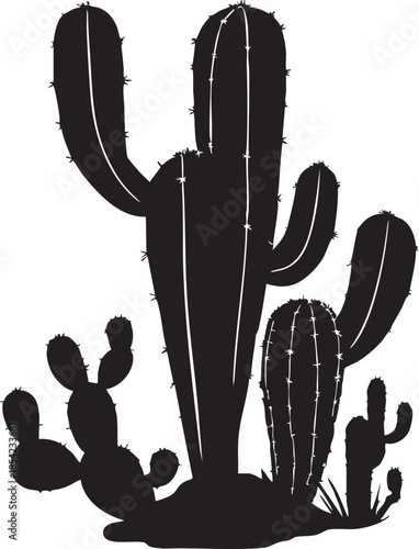 Gros cactus silhouette
