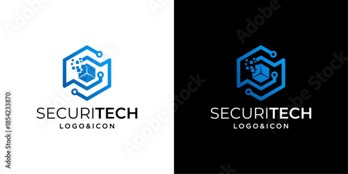 vector logo design icon digital system technology box