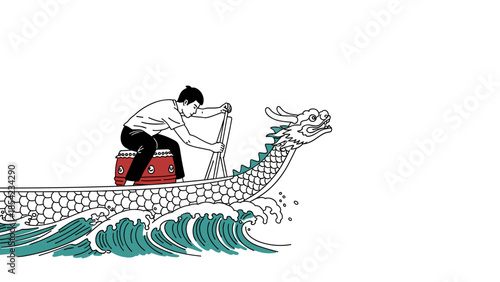 Dragon boat racing: dynamic design capturing traditional asian culture