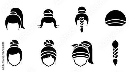 Silhouette hairstyles: collection of trendy hair accessories and elegant hairdos