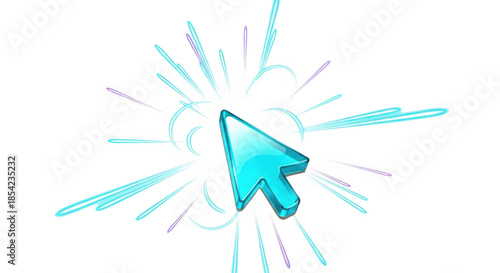 Digital cursor explosion light streaks abstract technology concept creative energy burst