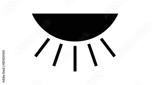 Minimalist half sun with rays