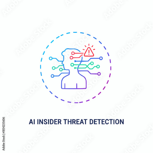 AI insider threat detection concept with human head icon