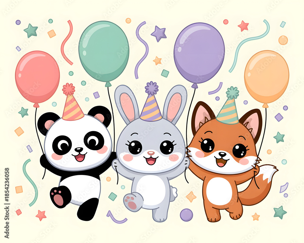 Naklejka premium Cute Bear Happy New Year Illustration for Children Design