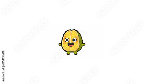 Funny Jackfruit Cartoon Character with Face – Tropical Fruit Vector