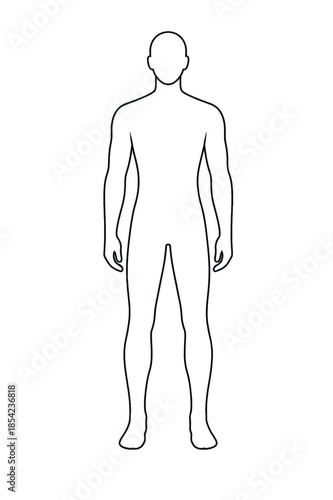 Human body outline diagram for medical or fashion