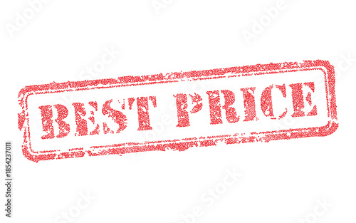 Best price red rubber stamp imprint with grunge stipple texture for retail sales. Vector illustration for marketing promotions, special offers and discounts.