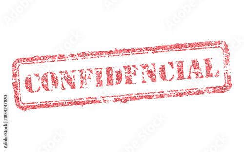 Red vector grunge rubber stamp with the text Confidencial written in Spanish isolated on white. Conceptual illustration for business security, classified documents, privacy and top secret information.
