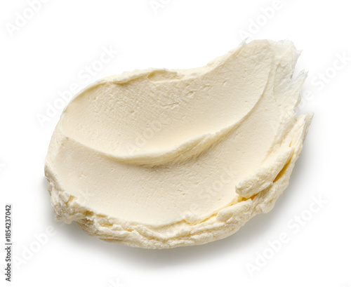 fresh cream cheese isolated on white background