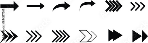 Collection of various arrow icons for navigation and directional indicators