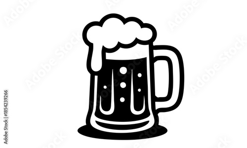 Glass mug of beer. Hand drawn vector illustration isolated on white.