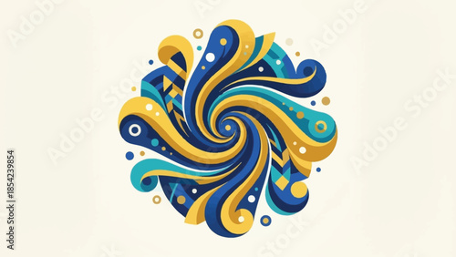 Vibrant abstract swirl design with dynamic colors and intricate patterns.
