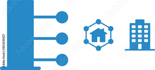 Smart Infrastructure Icon Set – Symbols of Connectivity, Home Automation, and Urban Living