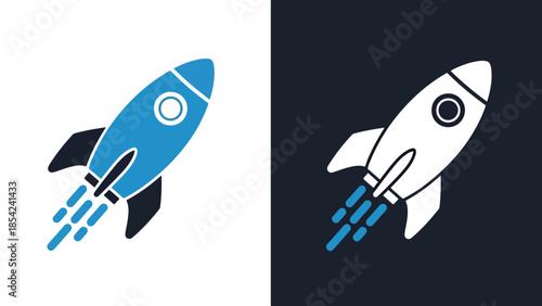 Blue icon set - Blue icon set - Solid icons vector collection - Vector icon set - Line and glyph solid icon set - Icon vector - Flat Design Icon