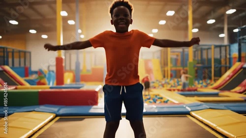 Joyful Jumps - A Kids Trampoline Adventure at the Indoor Park.
