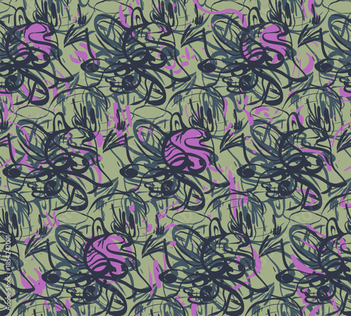 Seamless abstract unique pattern with creative design, wave lines