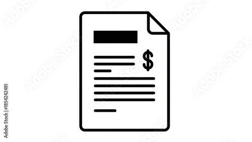 Invoice Icon Money Dollar Sign Document Paper