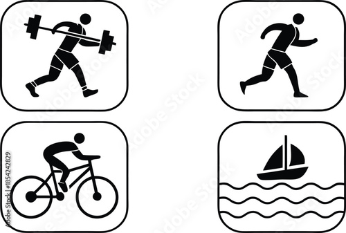 Sports Icons Silhouette Set illustration vector