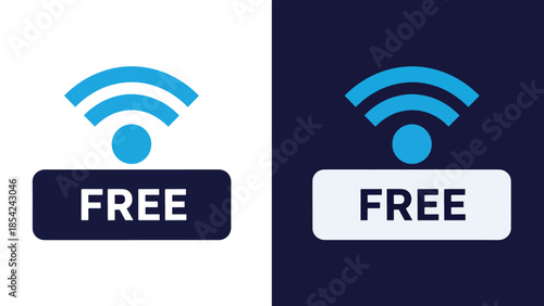 Free wi-fi icons - Blue icon set - Solid icons vector collection - Vector icon set - Line and glyph solid icon set - Icon vector - Flat Design Icon