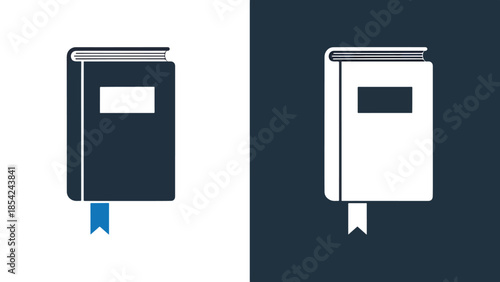 Book icons - Blue icon set - Solid icons vector collection - Vector icon set - Line and glyph solid icon set - Icon vector - Flat Design Icon