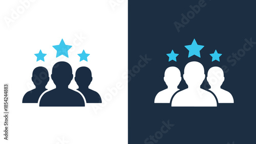 Team success icon set - Blue icon set - Solid icons vector collection - Vector icon set - Line and glyph solid icon set - Icon vector - Flat Design Icon