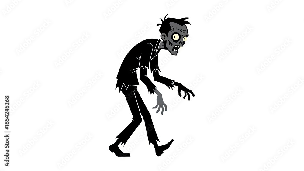 Obraz premium Creepy Zombie Character, Animated Monster, Gothic Horror, Undead Walker