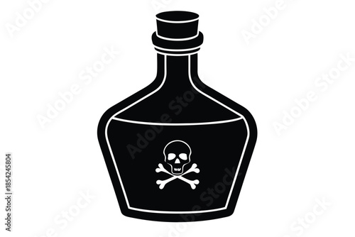 poison bottle silhouette vector icon