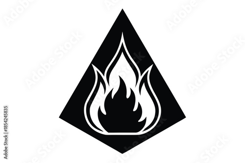 flammable material silhouette vector icon