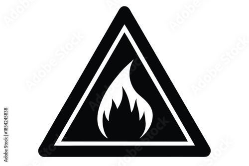 fire hazard silhouette vector icon