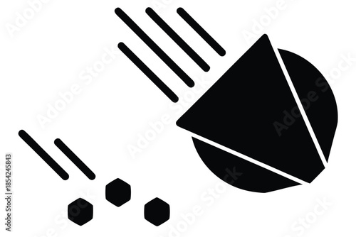 falling objects silhouette vector icon
