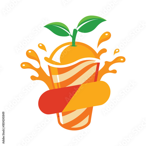 Healthy Organic Juice Drink Logo Design Vector