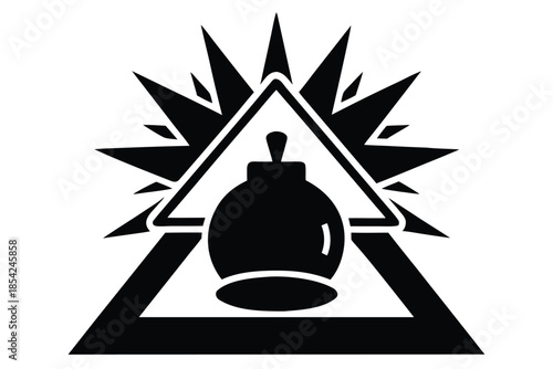 explosive warning silhouette vector icon