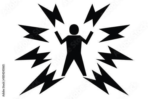 electric shock silhouette vector icon