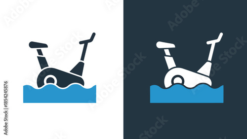 Boat icon set - Blue icon set - Solid icons vector collection - Vector icon set - Line and glyph solid icon set - Icon vector - Flat Design Icon