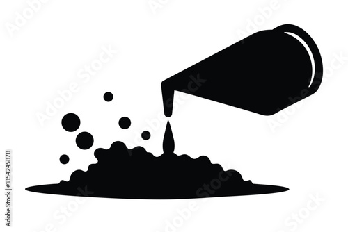 chemical spill silhouette vector icon