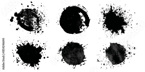 ink blots and splats. detailed ink splats Hyperrealistic Highly Detailed Isolated On Transparent Background