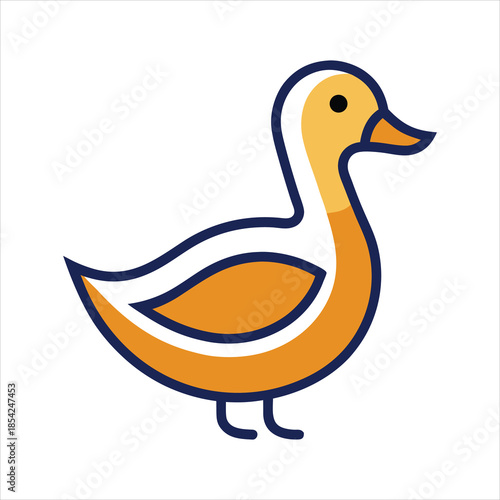 Simple Duck Icon Waterfowl Vector Symbol