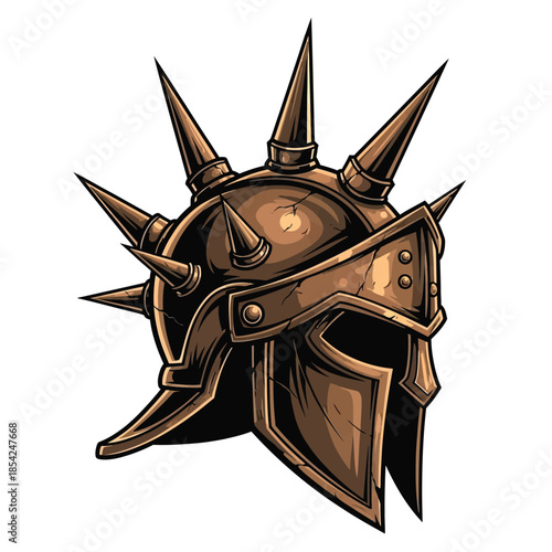 Spiked Gladiator Helmet: A Symbol of Ancient Warfare and Strength.