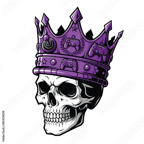 Skull Wearing a Gaming Crown: A Symbol of Victory.