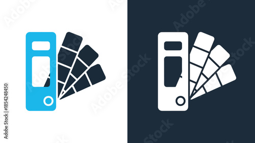 Color palette and mobile device icons - Blue icon set - Solid icons vector collection - Vector icon set - Line and glyph solid icon set - Icon vector - Flat Design Icon