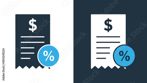 Financial discount icons - Blue icon set - Solid icons vector collection - Vector icon set - Line and glyph solid icon set - Icon vector - Flat Design Icon